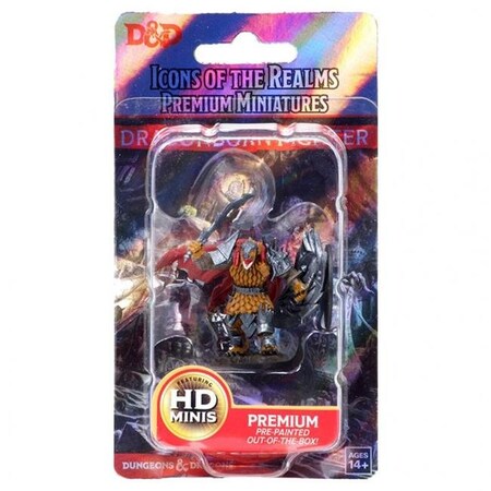 Wizkids WizKids WZK93004 Dungeons & Dragons Icons of the Realms Premium Dragonborn Male Fighter Miniatures WZK93004